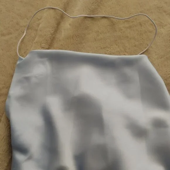 BRAND NEW Hello Molly baby blue satin mini dress size S/ US 4 - Picture 14 of 15